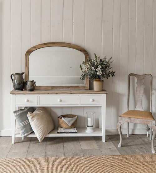 White Console Table with 3 Drawers & Bottom Shelf | 143x32.5x76cm