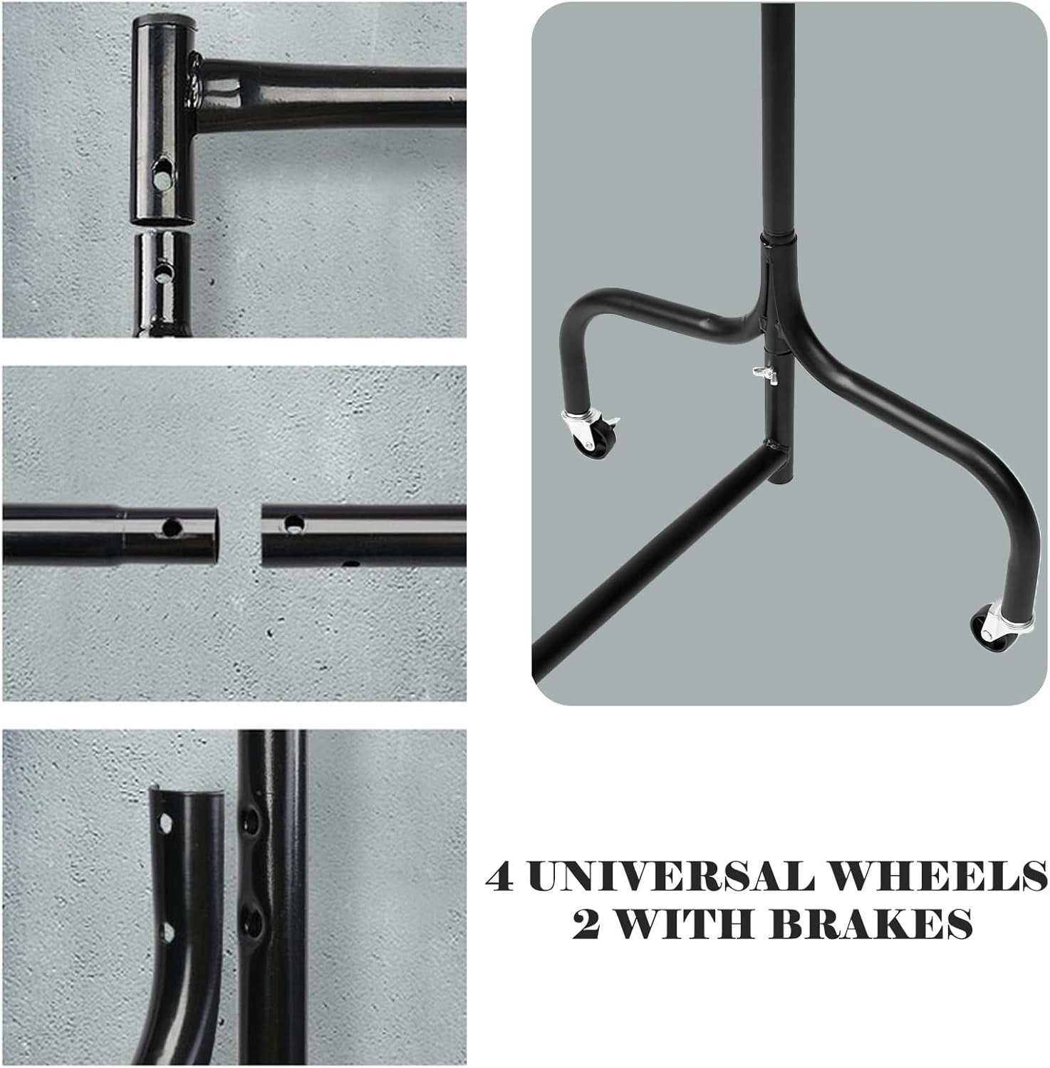 Heavy Duty 6ft Clothes Rail with Shoe Rack & Hooks – Black