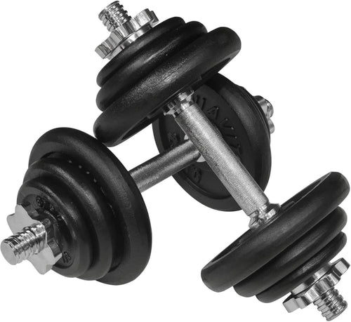 20kg Cast Iron Adjustable Dumbbell Barbell Set Non Slip Home Gym
