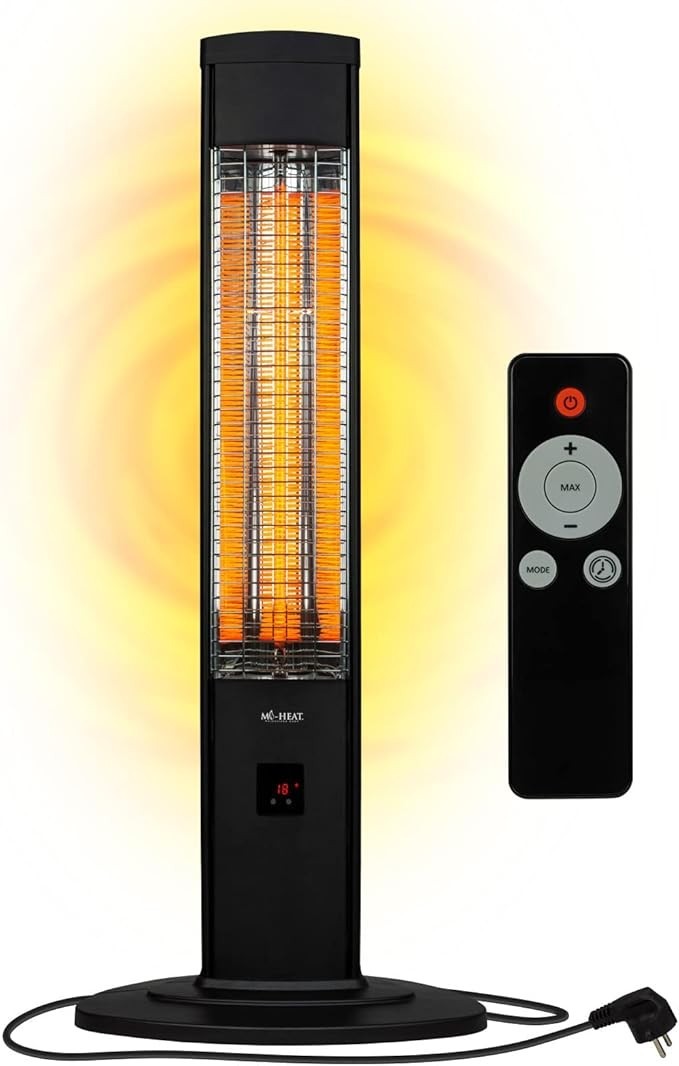 Outdoor Infrared Patio Heater 2000W Remote Control 4 Heat Levels Timer Safe