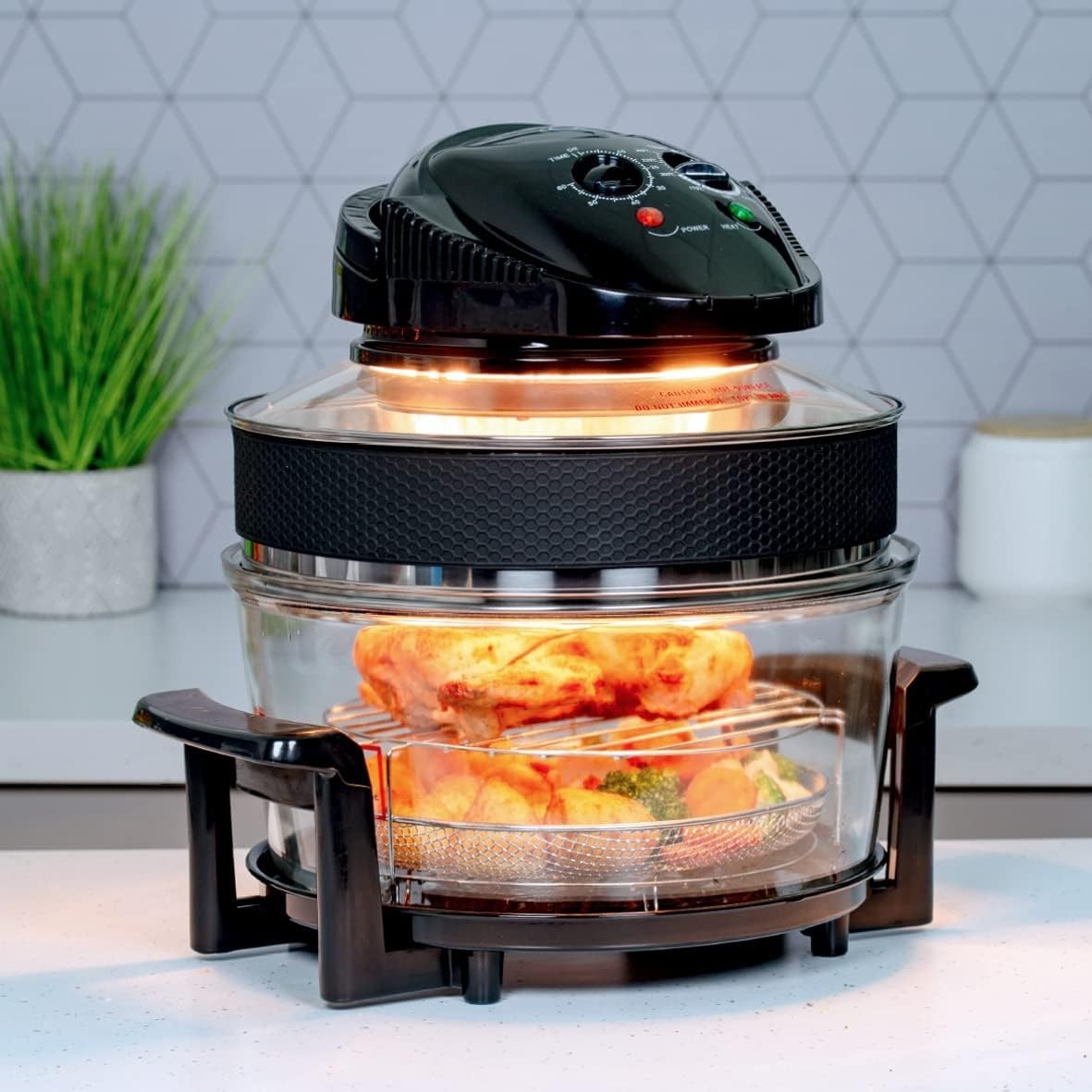 Halogen Air Fryer Oven 17L | Multi-Function, Self-Clean, Timer, Extender Ring