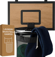 Over-Door Basketball Laundry Hamper Cedarwood Hoop Large Foldable Clothes Basket