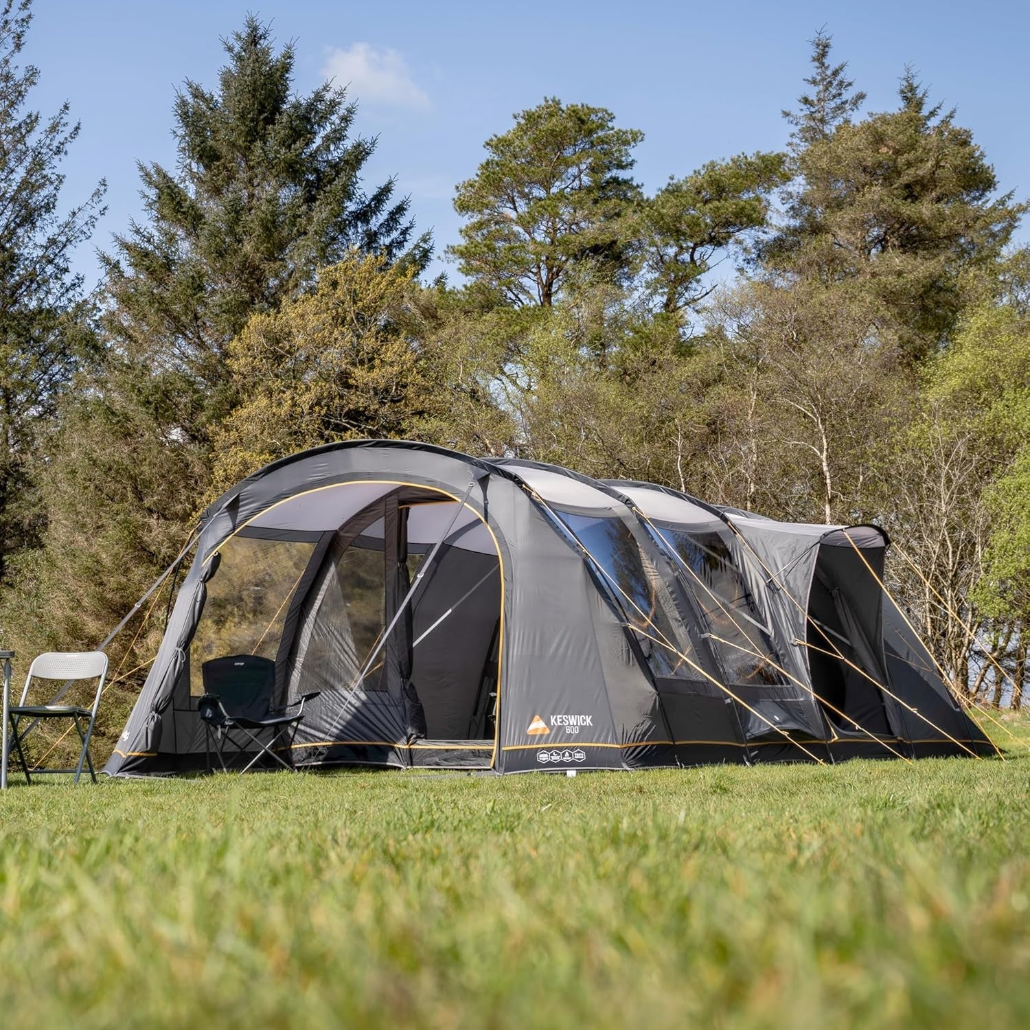6 Man Family Tunnel Tent 4000mm Waterproof Double Living Area
