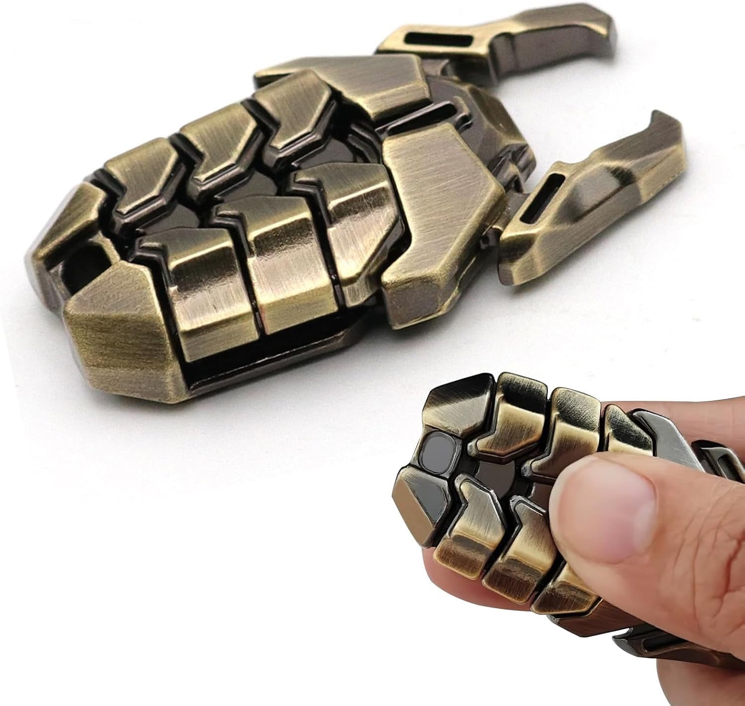 Metal Cockroach Fidget Slider Magnetic Push Card Stress Relief EDC Toy