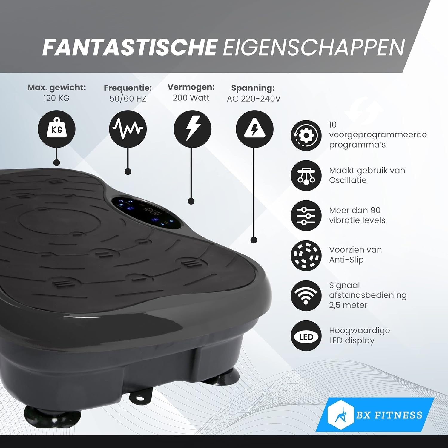 360° Vibration Plate Exercise Machine App Control LED Display 150kg