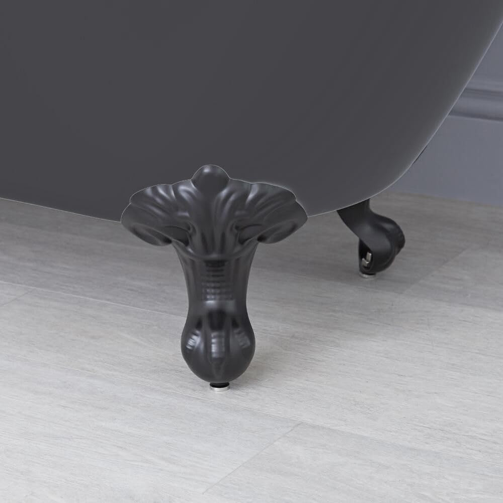 Stone Grey Freestanding Slipper Bath 1710x740mm Black Claw Feet