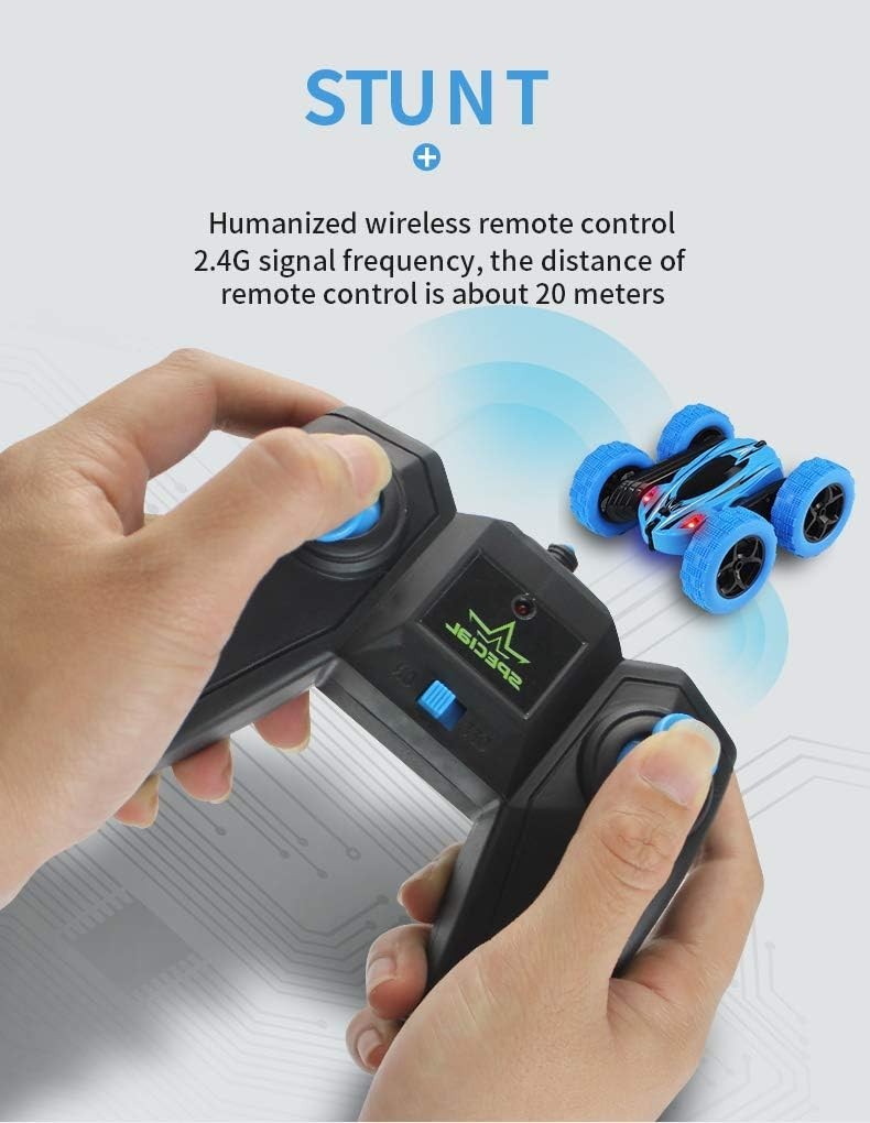 RC Stunt Car for Kids 3+, 360° Flips & Double-Sided Driving, 15km/h