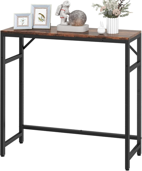 Slim Console Table for Hallway Entryway – Rustic Narrow Side Table 75cm