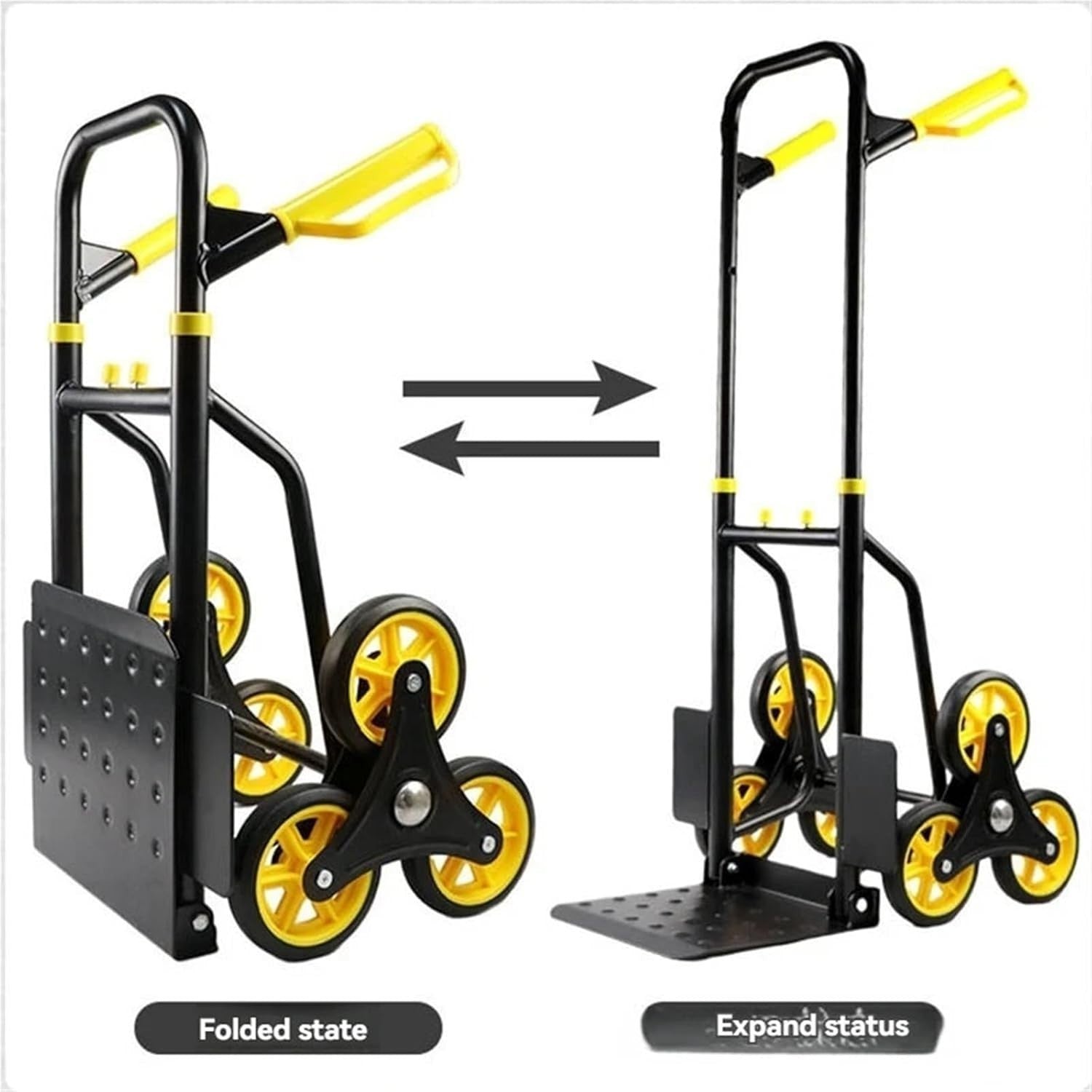 Heavy Duty Stair Climbing Hand Truck 300KG Folding Dolly Telescopic Handle