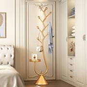 Luxury Gold Metal Coat Rack Stand 8 Hooks Tray Modern Hall Tree 171cm