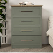 4 Drawer Storage Chest - Bedroom, Hallway & Entryway Organizer, Kale Green