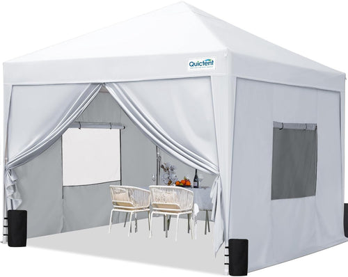 3x3M White Pop Up Gazebo With Mesh Sidewalls Outdoor Tent
