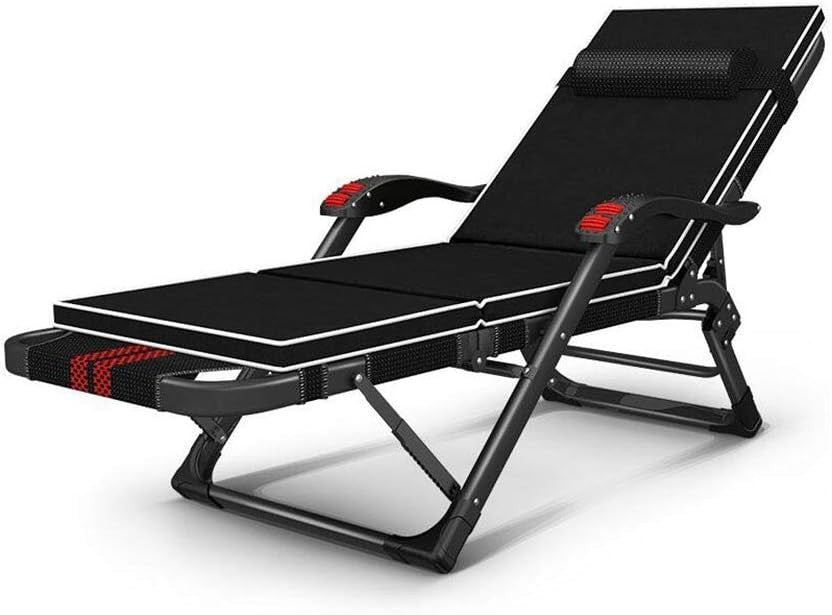 Reclining Garden Sun Lounger Bed Chair Adjustable 1200D Fabric Outdoor