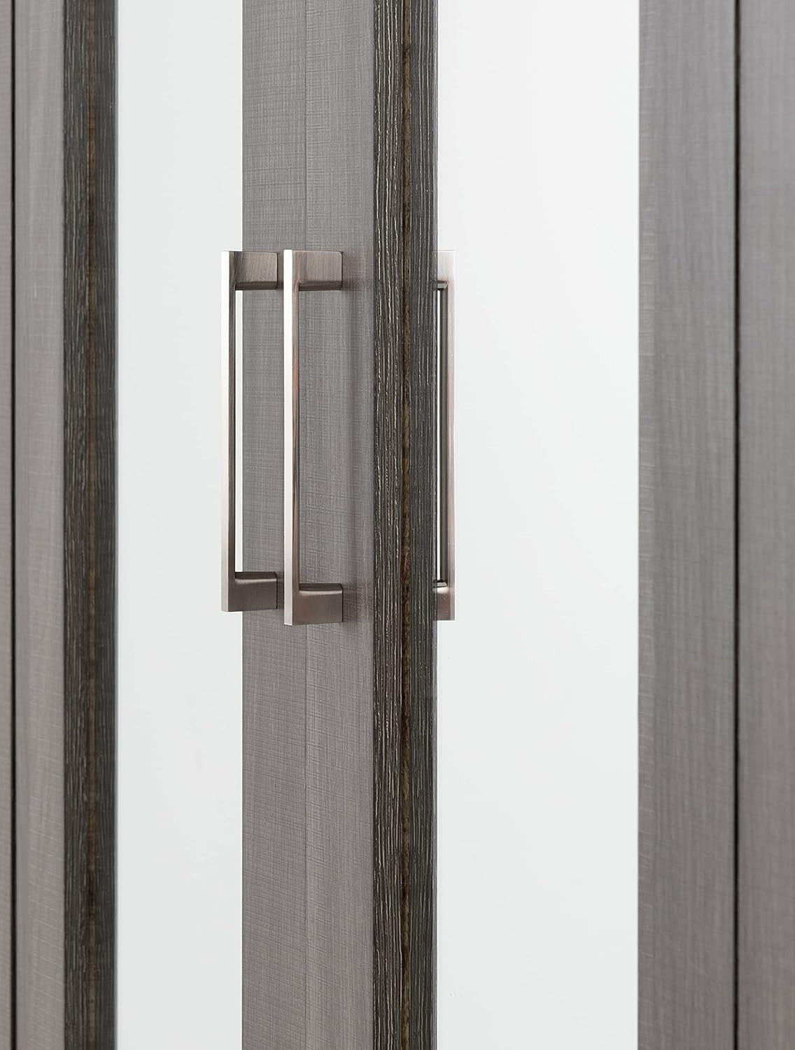 Black Wood 4 Door Wardrobe with Mirror & Drawers Modern Storage Unit