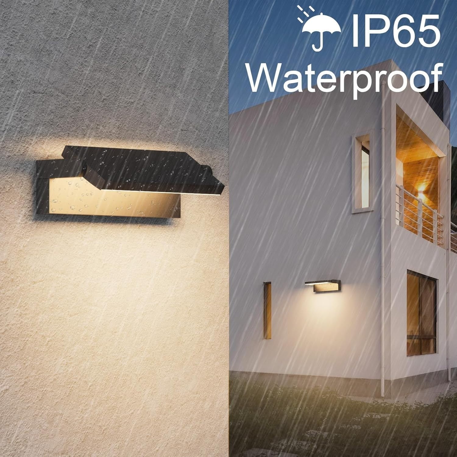 45W LED Outdoor Wall Light Waterproof IP65 | Adjustable Modern Black Lamp