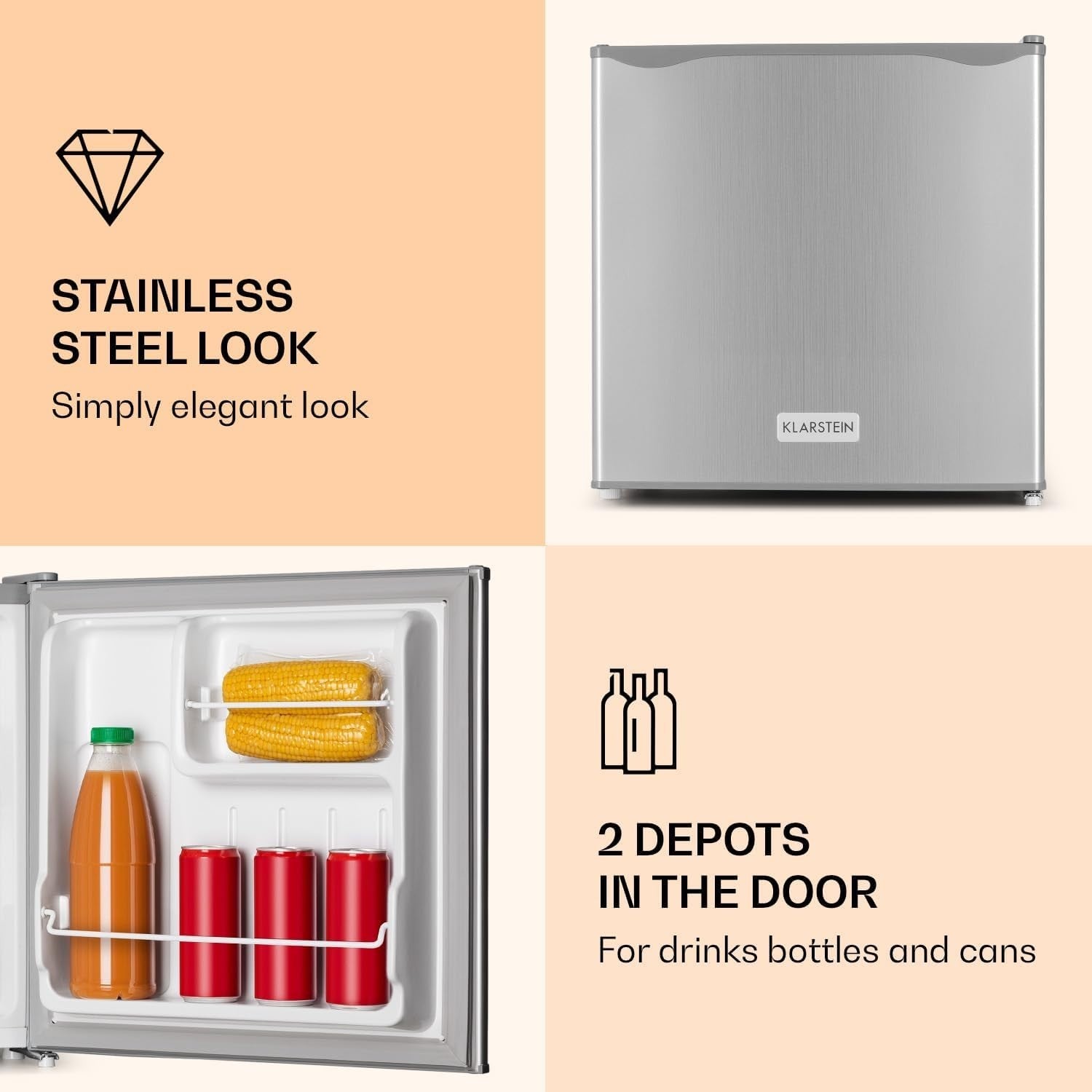 Mini Fridge 46L Mini Bar Graphite Gray Portable Freezer Quiet Compact]