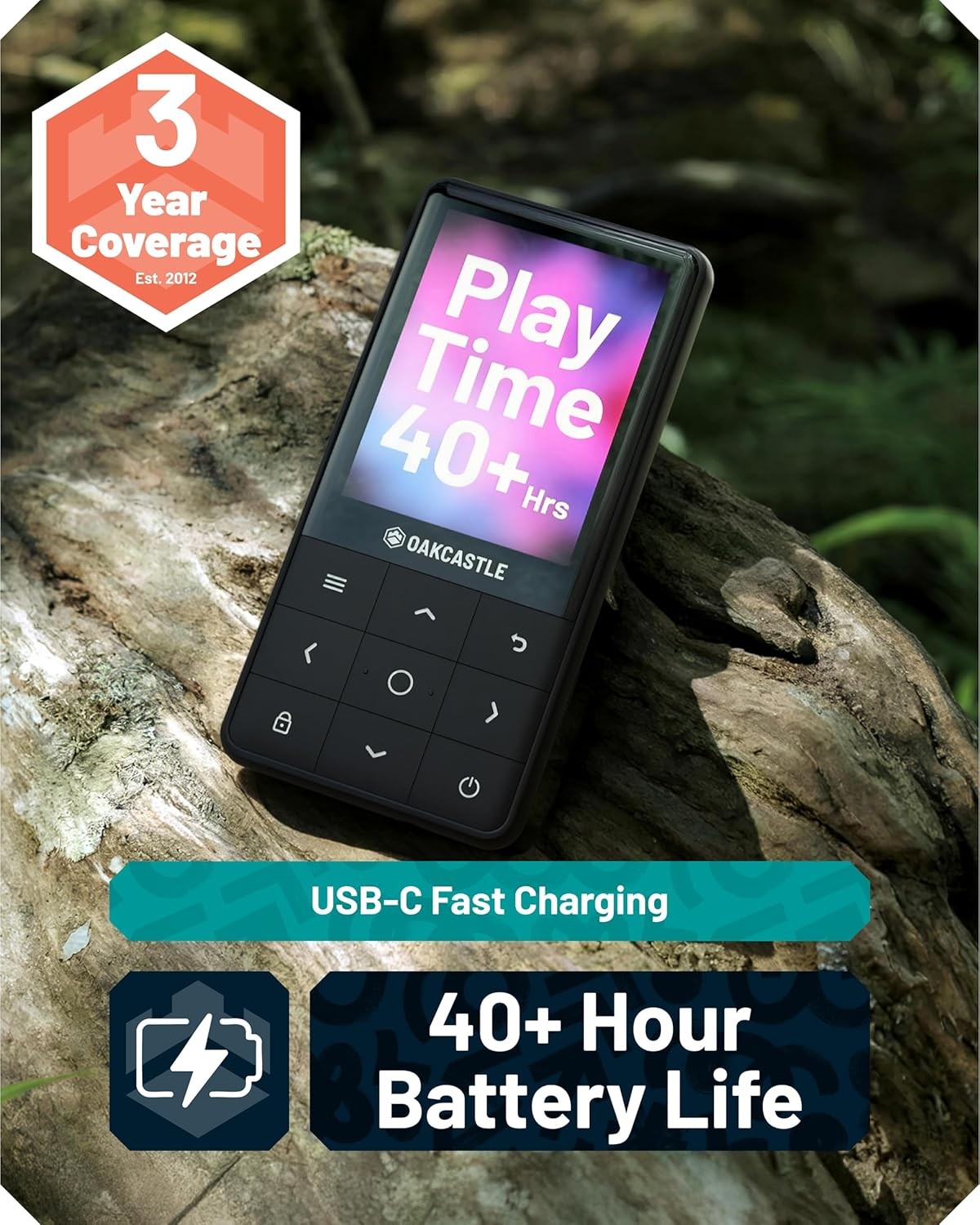 64GB MP3 Player Blue Bluetooth Speaker 40H Battery