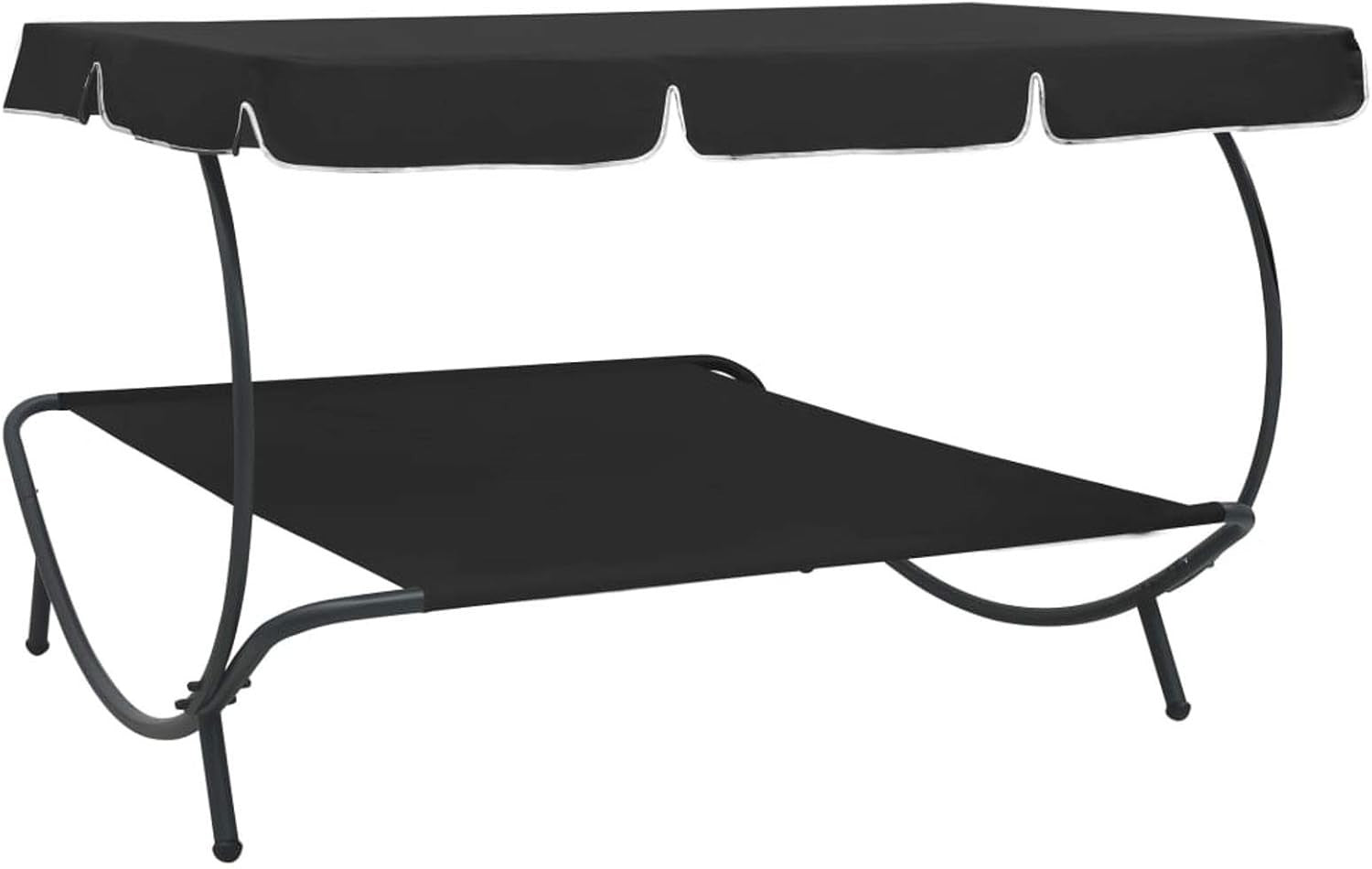 Waterproof Outdoor Double Lounge Bed with Canopy Durable Steel Frame Patio