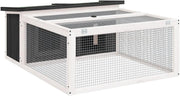 Large Outdoor Rabbit Hutch Solid Wood Activity Run Secure Small Animal Enclosure