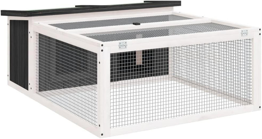 Large Outdoor Rabbit Hutch Solid Wood Activity Run Secure Small Animal Enclosure