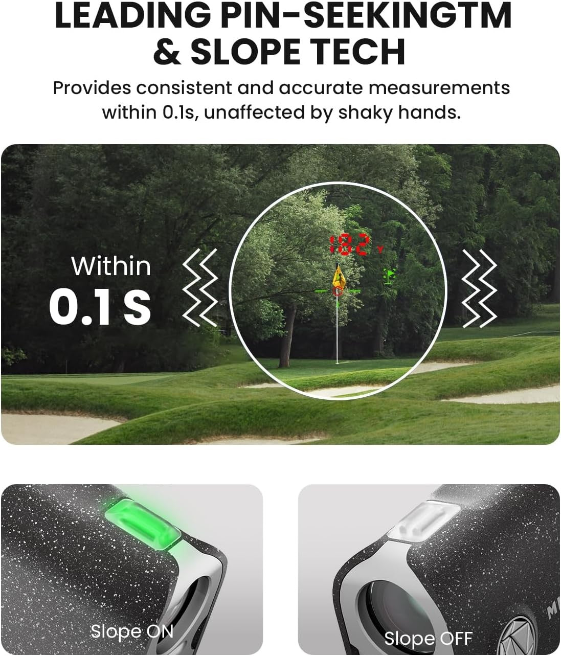 Golf Range Finder 1100 Yards Slope On Off Flag Lock Vibration Magnetic