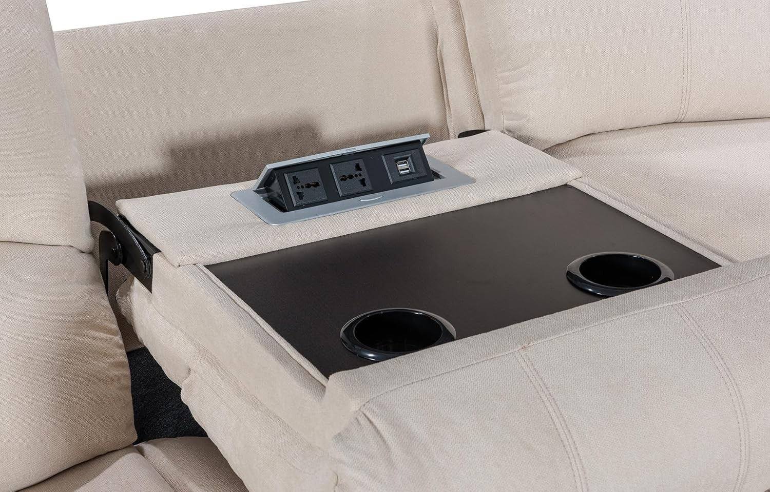 Electric Recliner 5-Seater L Shaped Corner Sofa with USB & Cupholders
