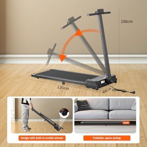 3-in-1 Walking Pad Treadmill 2.5HP Foldable Under Desk Running Quiet 150kg Home