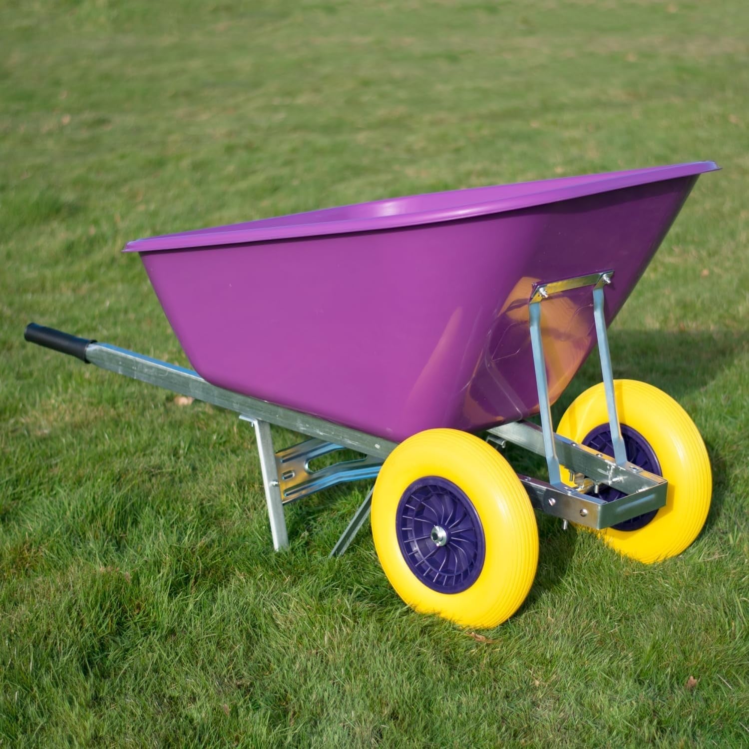 200L Twin-Wheel Wheelbarrow Purple – Puncture-Proof Tyres, Heavy Duty 150kg