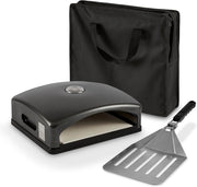 Outdoor Pizza Oven with Paddle & Bag | BBQ Grill Stone Pizza Maker 10" | Black