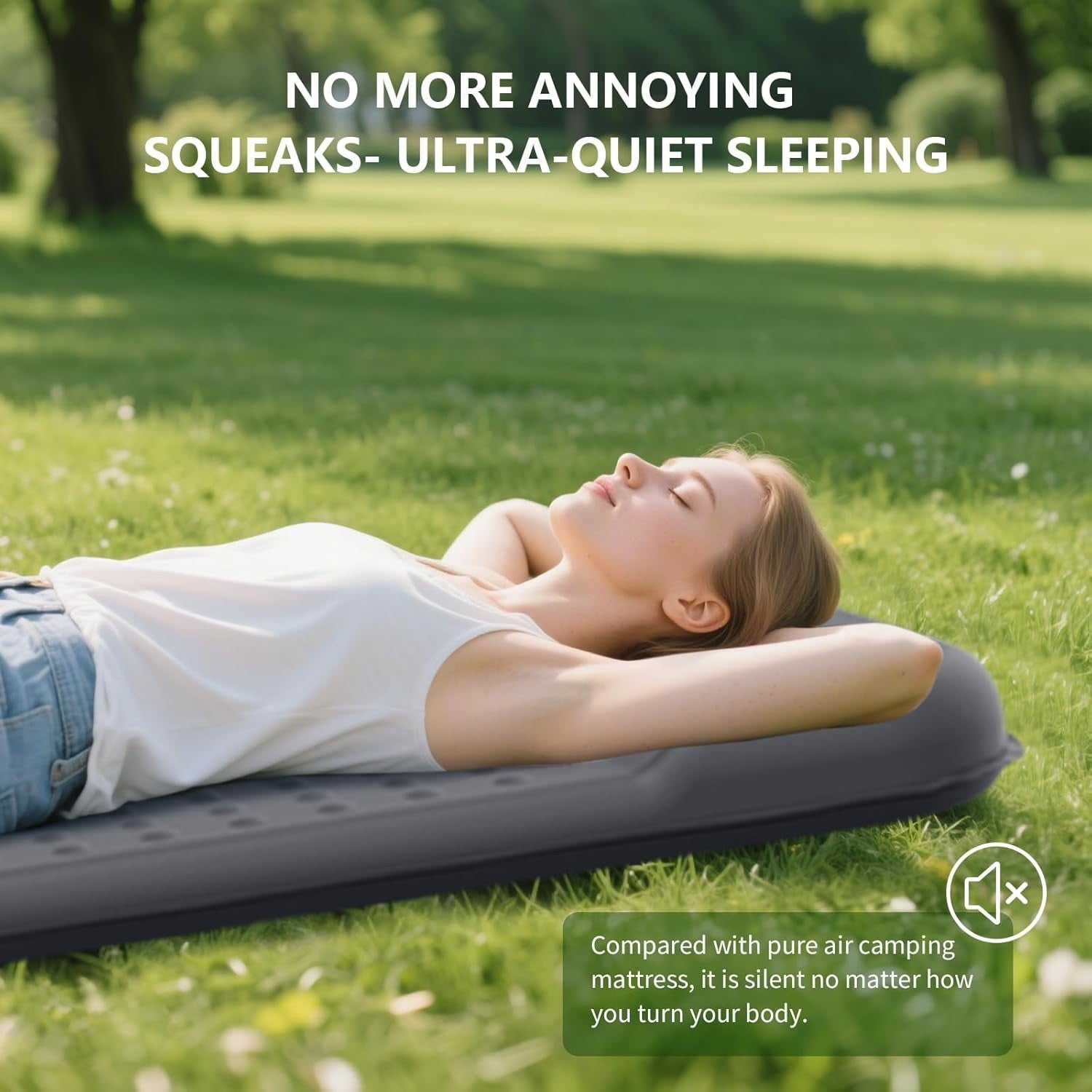 Memory Foam Sleeping Pad 195x70.5x7.6cm Inflatable Camping Mat