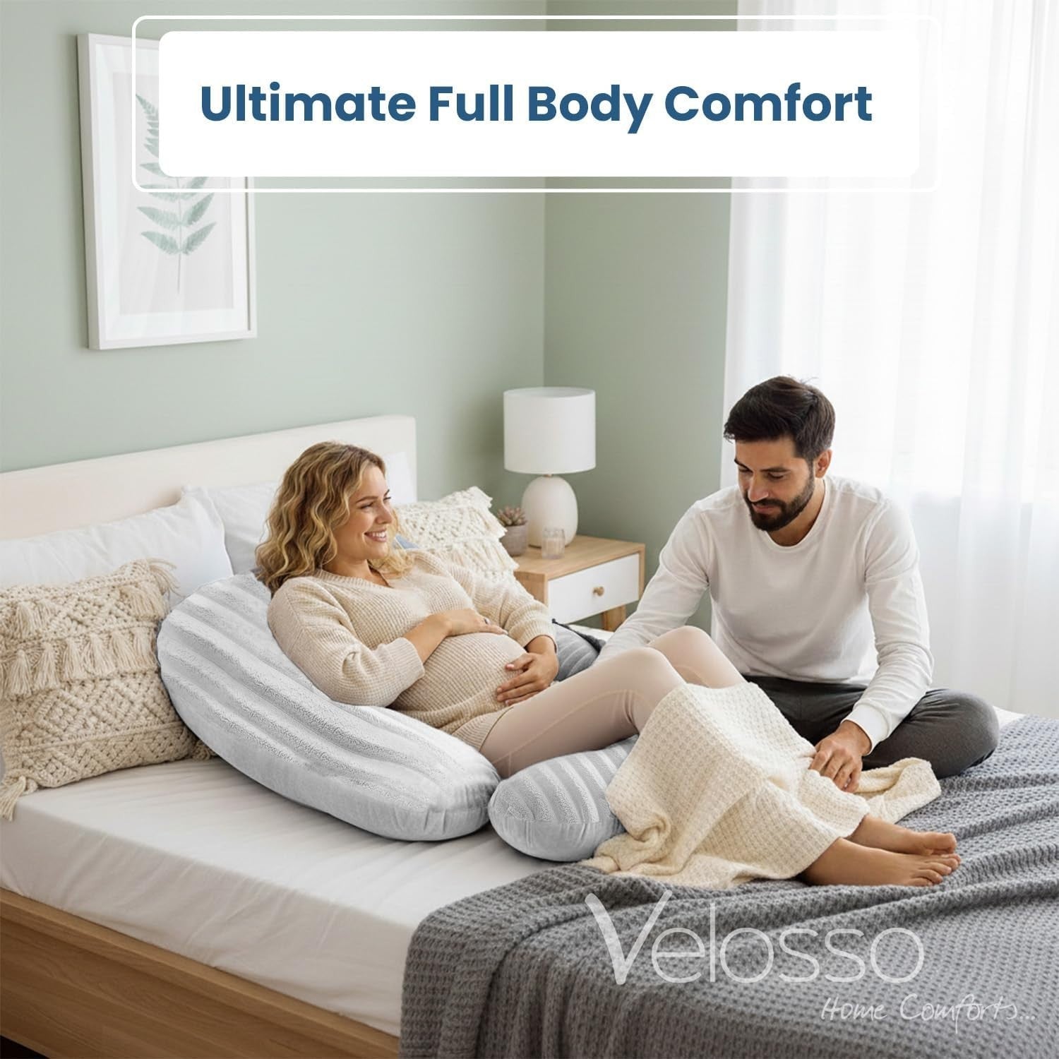 Pregnancy Body Pillow U Shape 32in Faux Fur Support for Side Sleepers