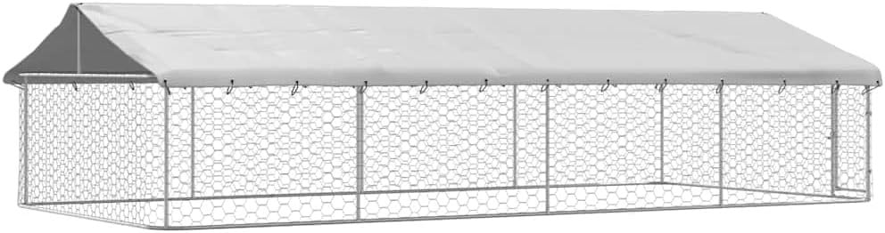 XL Outdoor Dog Kennel 600x300x150cm – Roof, Mesh Sides, Lockable Door, Steel