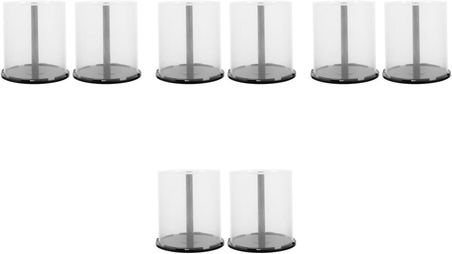 8 Pack CD DVD Storage Boxes Clear Plastic Disc Organizer Stackable