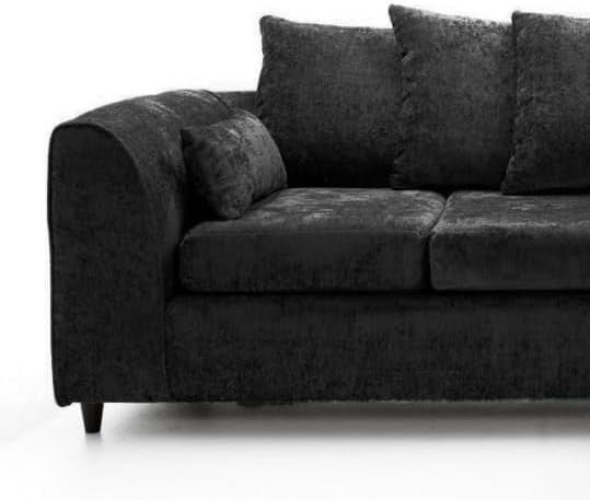 L Shaped Corner Sofa 4 Seater Right Hand Couch Scatter Back Modern Fabric