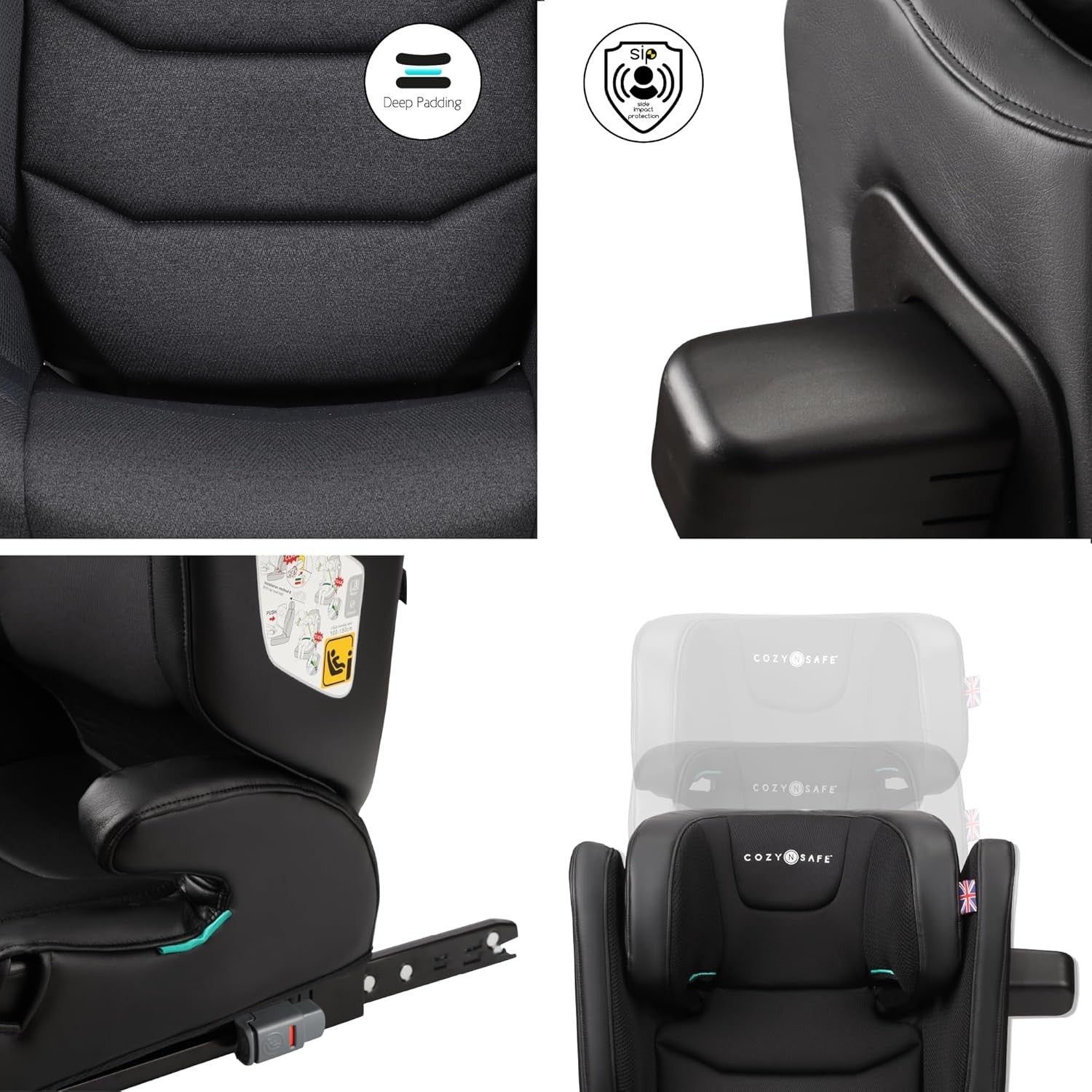 ISOFIX High Back Booster Car Seat i-Size 100–150cm Cupholder