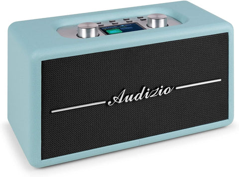 Retro DAB+ FM Radio Bluetooth Speaker USB MicroSD Alarm Clock Blue
