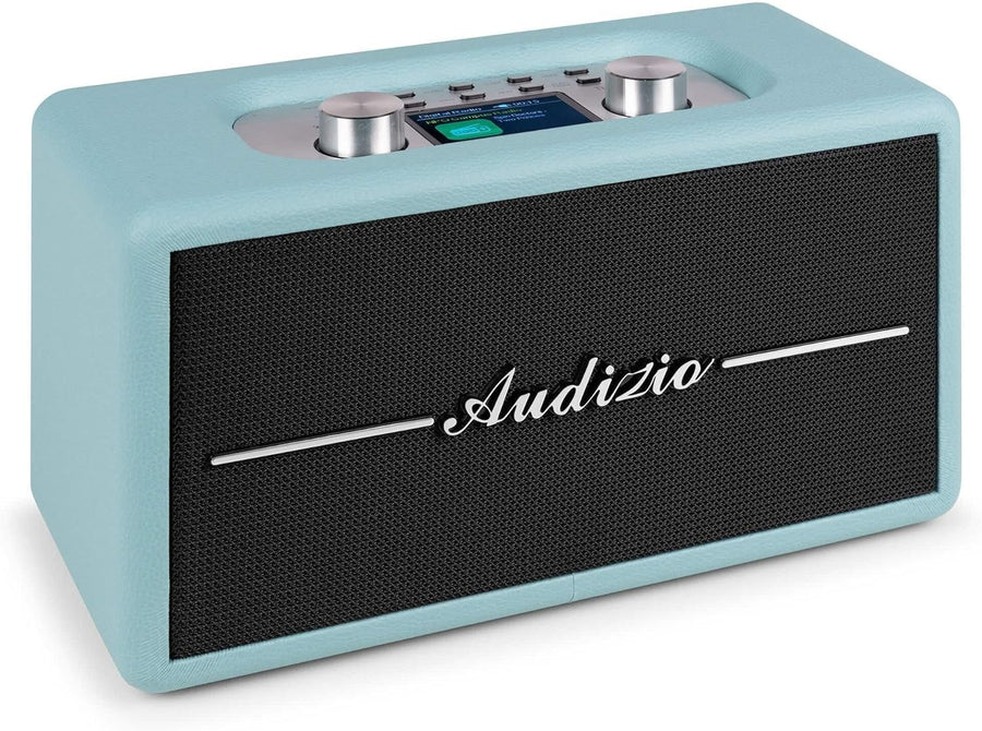 Retro DAB+ FM Radio Bluetooth Speaker USB MicroSD Alarm Clock Blue