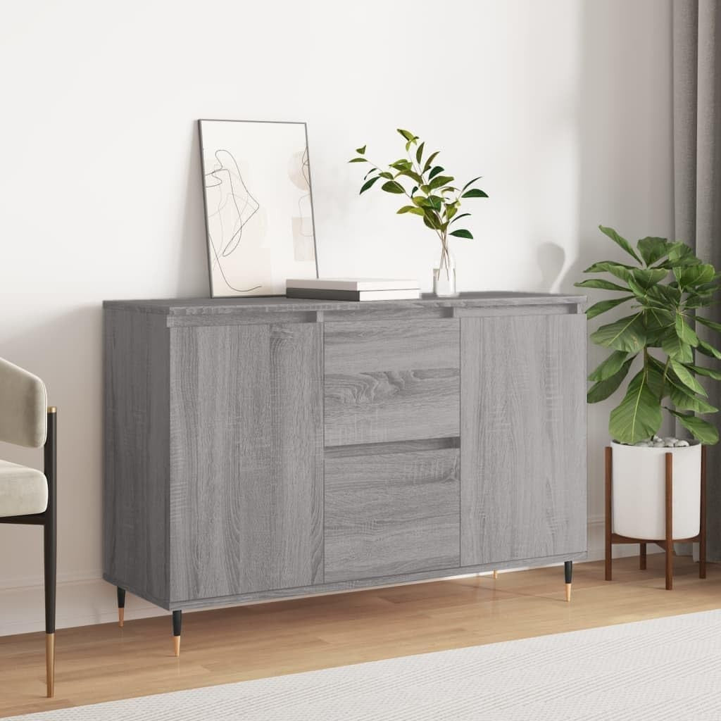 Modern Grey Sonoma Sideboard Storage Cabinet 104x35x70cm Dent Resistant