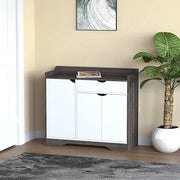 Modern Grey Shoe Storage Cabinet with Drawer & Shelf, Large Hallway Unit