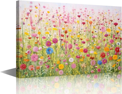 Floral Canvas Wall Art Framed Botanical Flower Print Living Room Decor