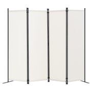 4 Panel Folding Room Divider White Fabric Freestanding Privacy Screen 288x173cm