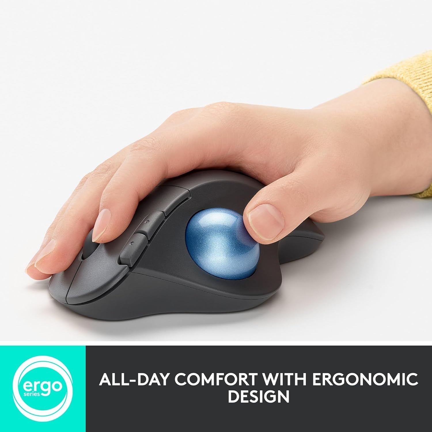Wireless Trackball Mouse Ergonomic Bluetooth USB Thumb Control