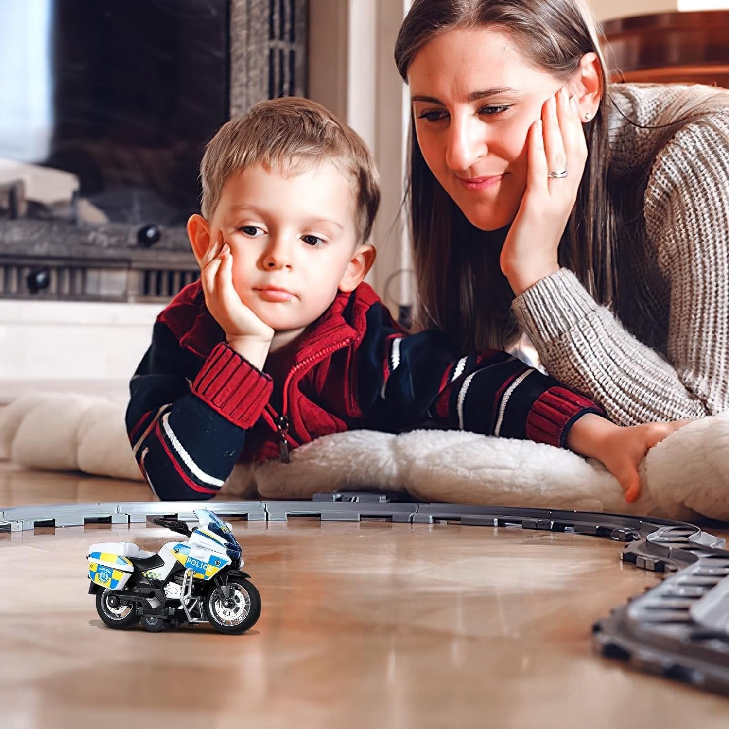 Friction Powered Kids Motorcycle Toy with Sound & Lights – Safe, Durable Fun