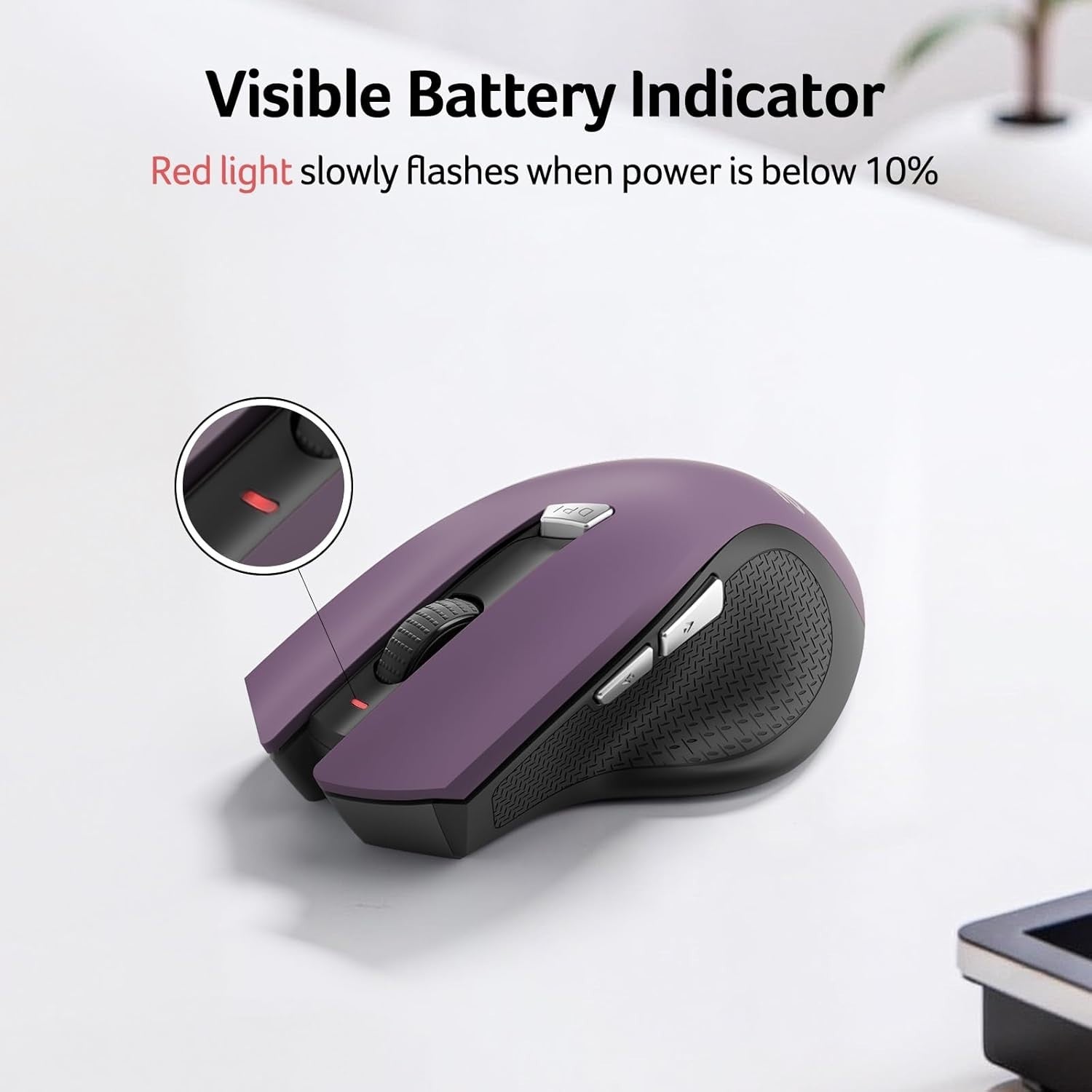 Wireless Ergonomic Mouse 2.4GHz Adjustable DPI 6 Buttons Comfort Grip Laptop