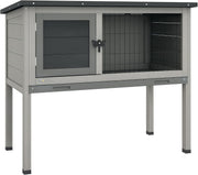 Guinea Pig Hutch Wooden Small Animal Cage Raised Outdoor with Tray Roof