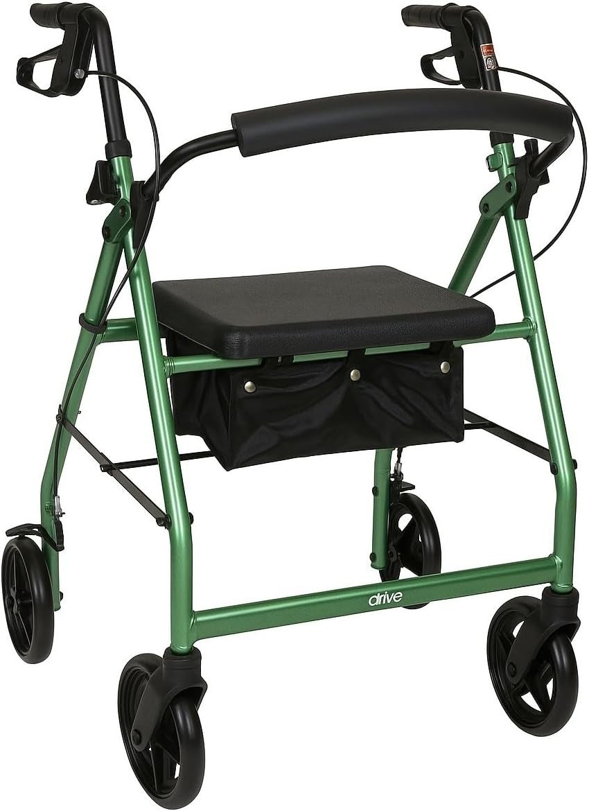 Lightweight Rollator Walker with Seat 4 Wheel Height Adjustable Indoor Outdoor