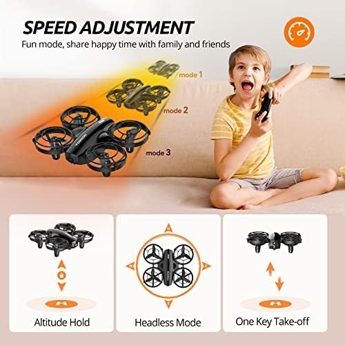 Tomzon Mini Drone 1080P Camera Battle Mode 3 Battery 3D Flip Headless Mode Toy