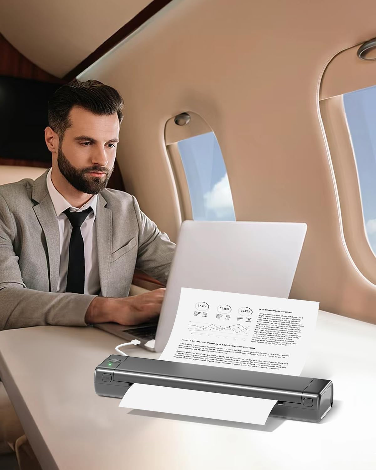 Bluetooth Portable Thermal Printer Wireless Inkless A4 Printer