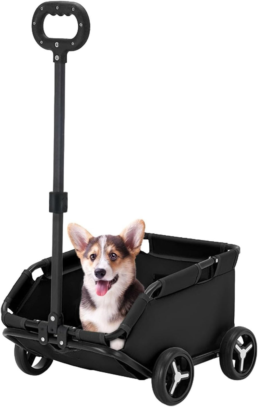 Black Pet Wagon Stroller Foldable Dog & Cat Travel Trolley for Small Pets
