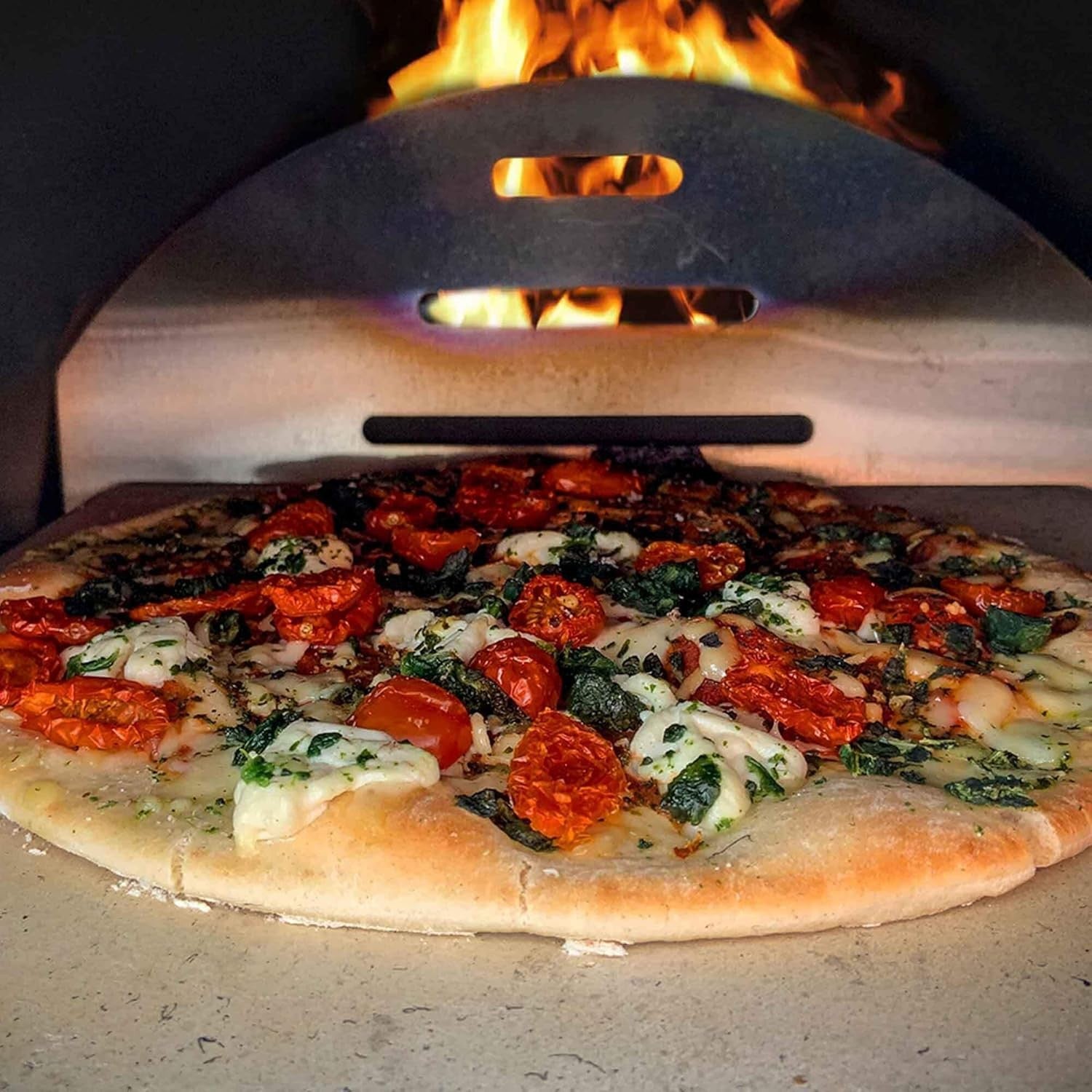 Wood Fired Pizza Oven Outdoor | Portable Stainless Steel BBQ Smoker w/ Cover